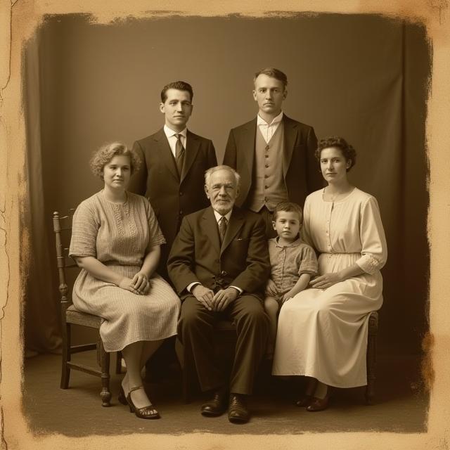 Fotografie veche cu familia fondatoare